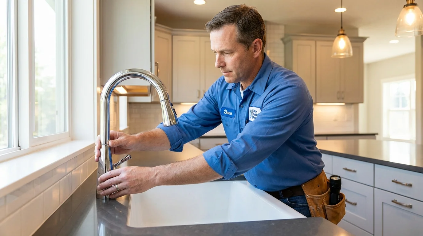 Kitchen faucet installation by Johns Plumbing LLC in Leeds